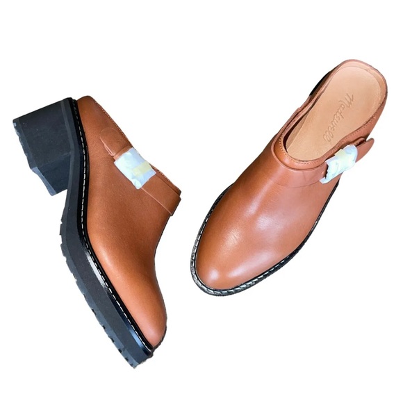 Madewell The Willa Convertible-Strap Mule Leather English Saddle - Picture 3 of 11